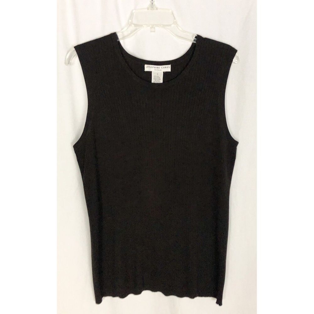 Josephine Chaus Silk Rayon Womens Brown Sleeveless Stretch Knit Top Size 3 - Picture 2 of 7